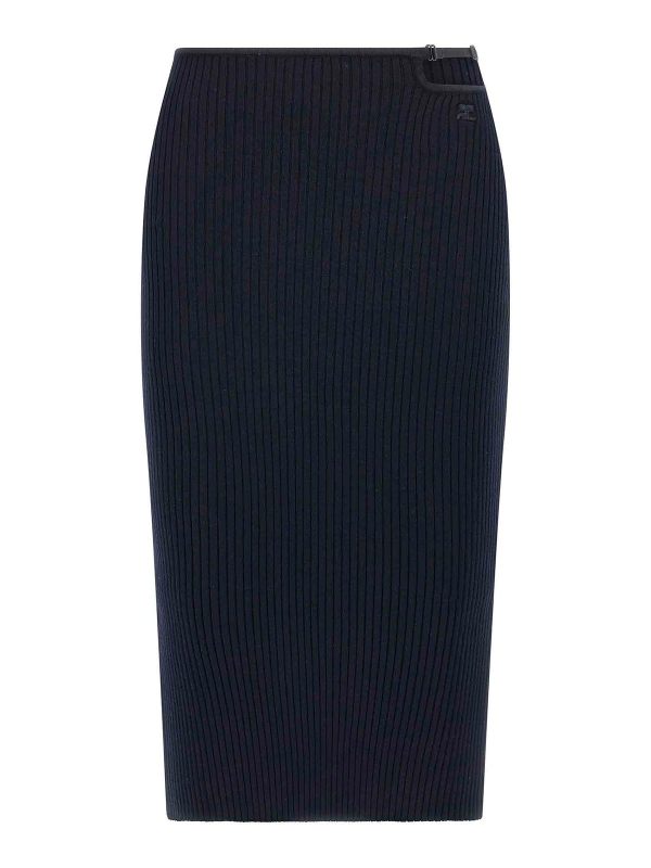 Courreges Jupe Midi - Bleu