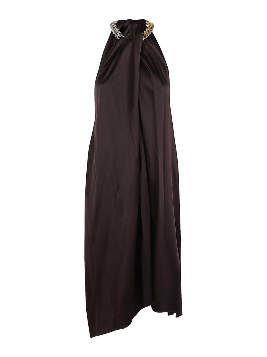 Stella Mccartney Robe Au Genou - Marron