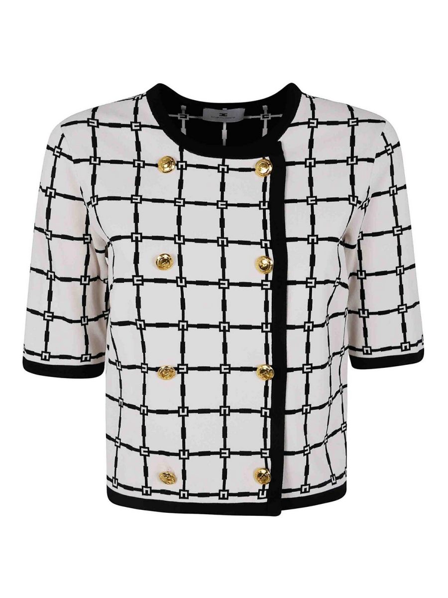 Elisabetta Franchi Pull Col Rond - Blanc