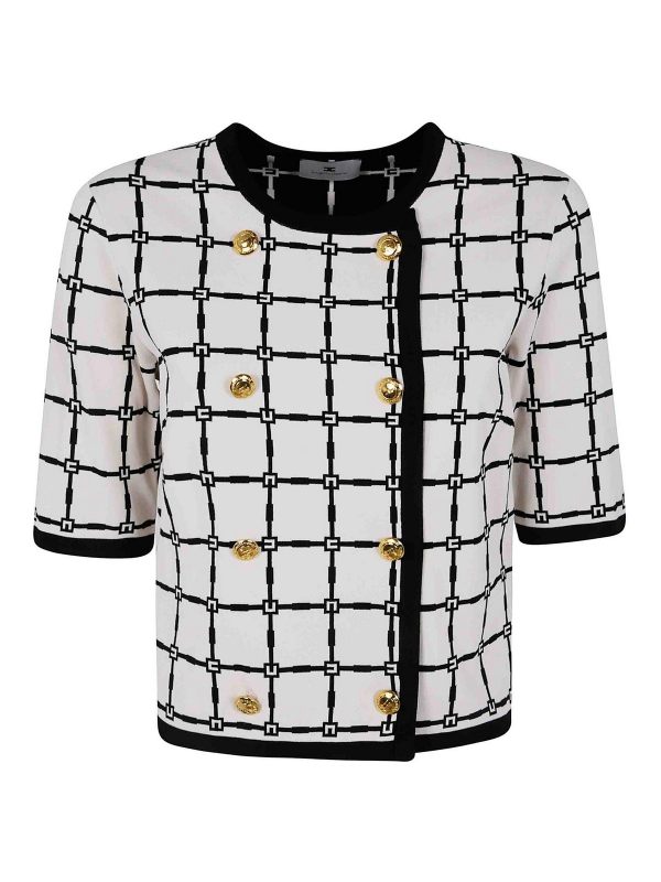 Elisabetta Franchi Pull Col Rond - Blanc