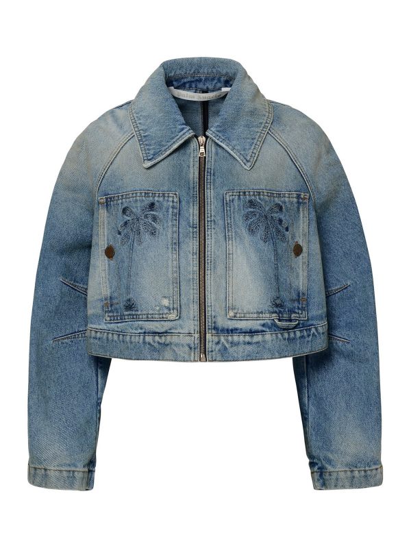 Palm Angels Veste En Jean - Bleu Clair