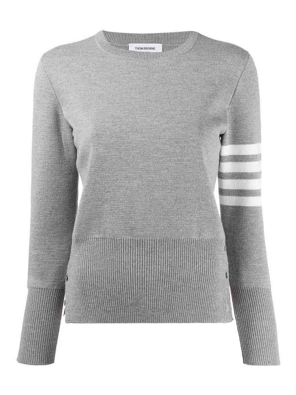 Thom Browne Pull Col Rond - Gris