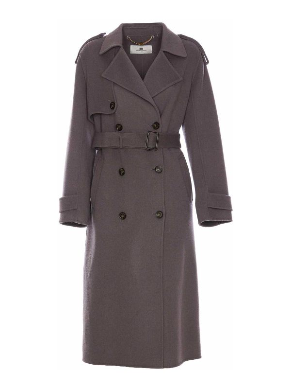Elisabetta Franchi Manteau Court - Gris
