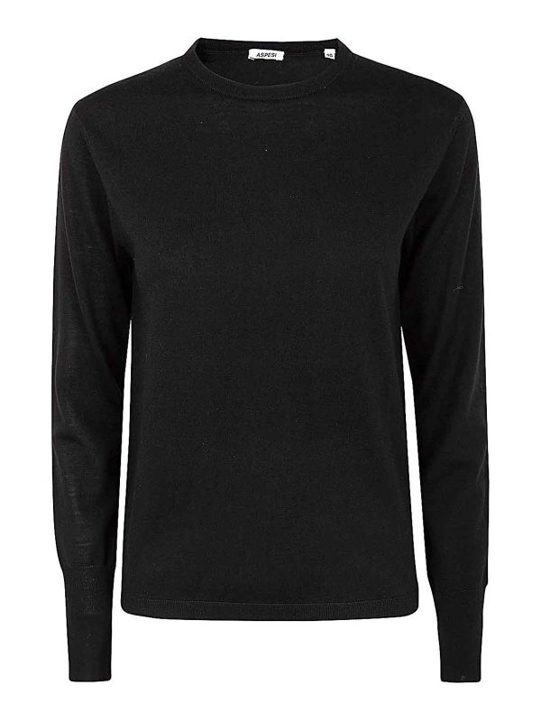 Aspesi Pull Col Rond - Noir