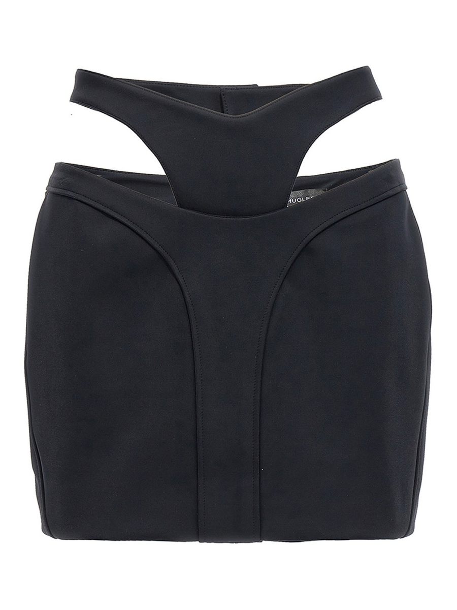 Mugler Jupe Midi - Noir