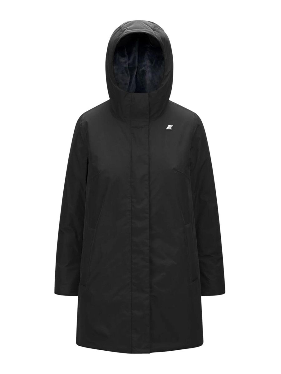 k-way Manteau Au Genou - Noir