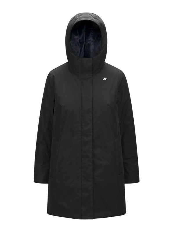 k-way Manteau Au Genou - Noir