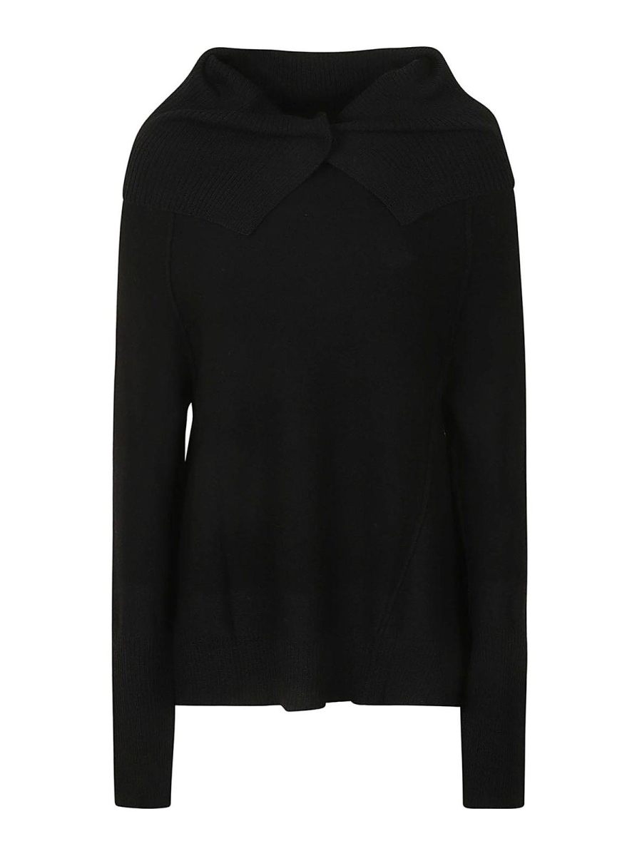 Yohji Yamamoto Pull Col Bateau - Noir