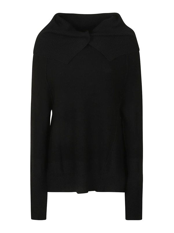 Yohji Yamamoto Pull Col Bateau - Noir