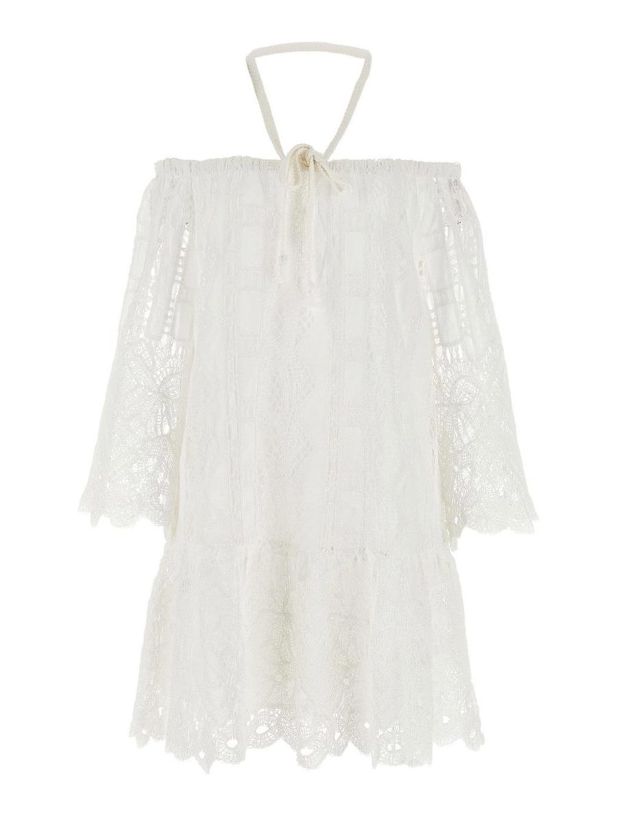 Pinko Robe Au Genou - Blanc