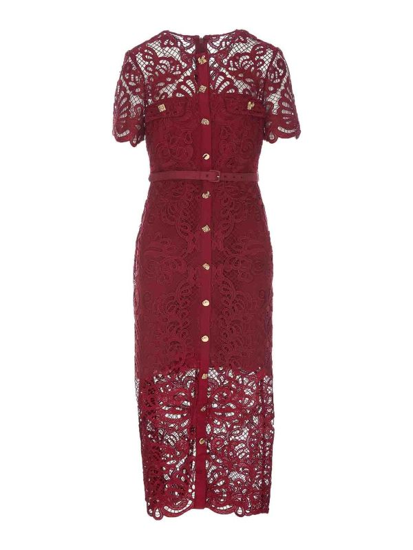 Self Portrait Robe Au Genou - Rouge
