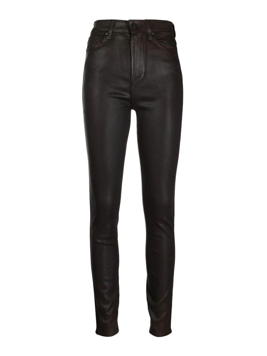 Paige Pantalons En Cuir - Marron