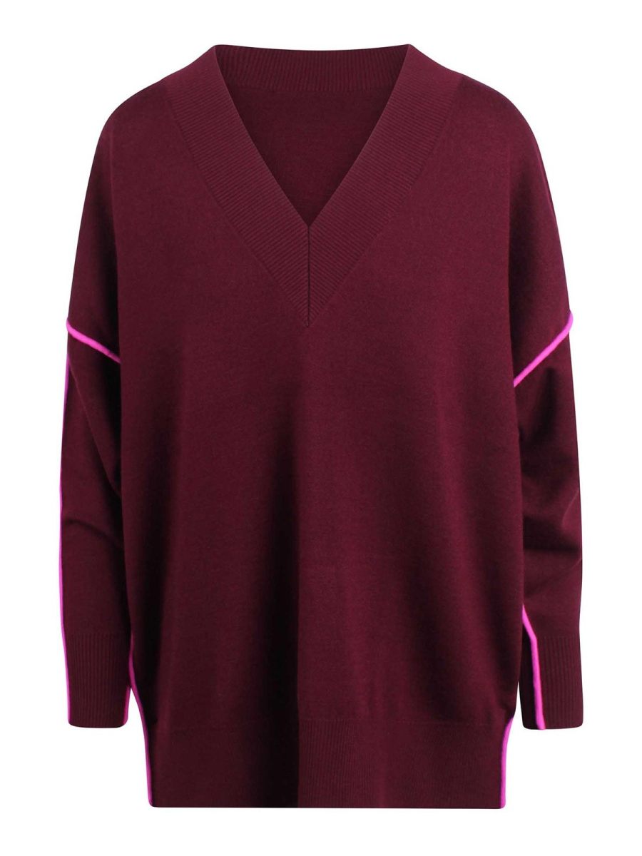 Essentiel Antwerp Pull À Col V - Rouge