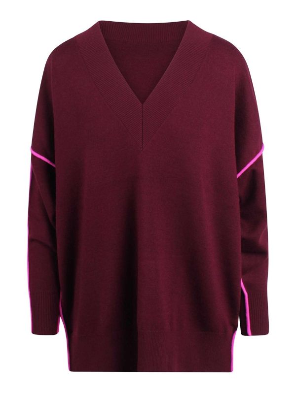 Essentiel Antwerp Pull À Col V - Rouge