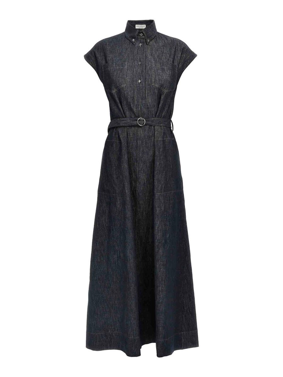 Brunello Cucinelli Maxi Robe - Bleu