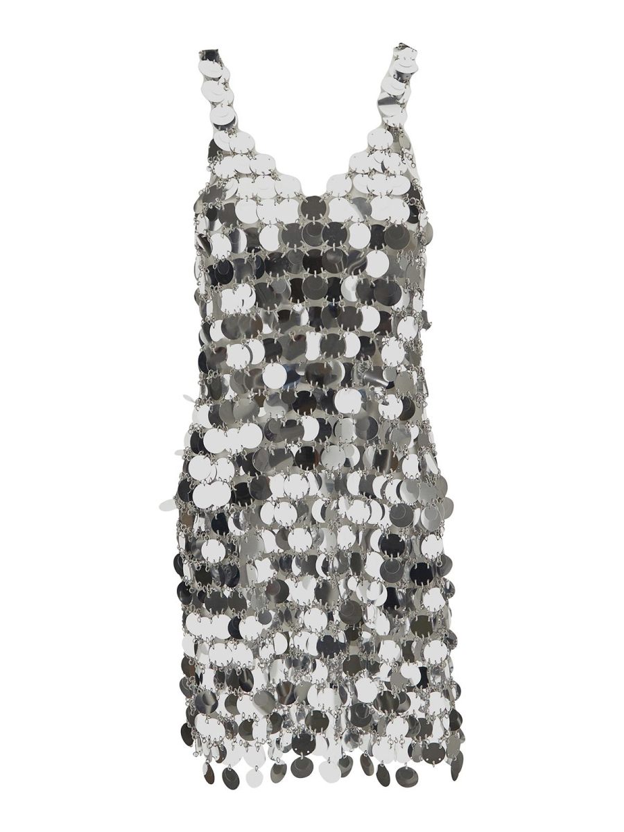 Paco Rabanne Robe Courte - Argent