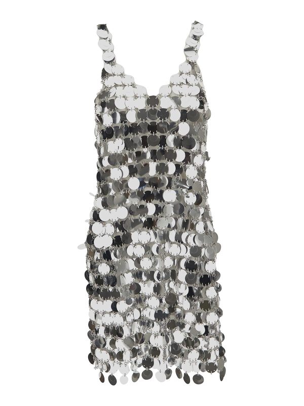 Paco Rabanne Robe Courte - Argent