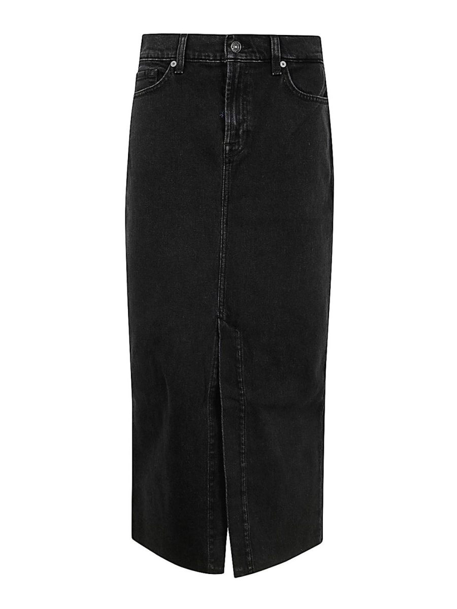 7 For All Mankind Jupe Midi - Noir