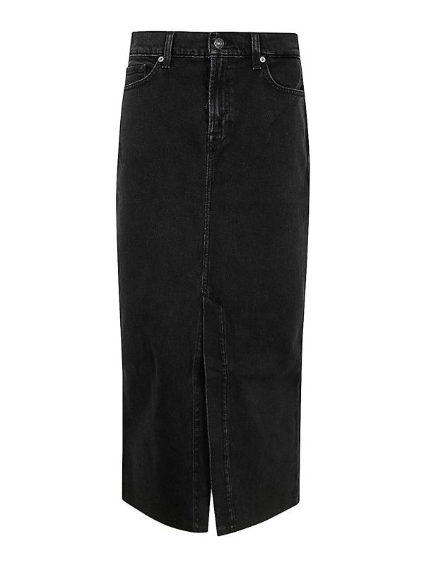 7 For All Mankind Jupe Midi - Noir