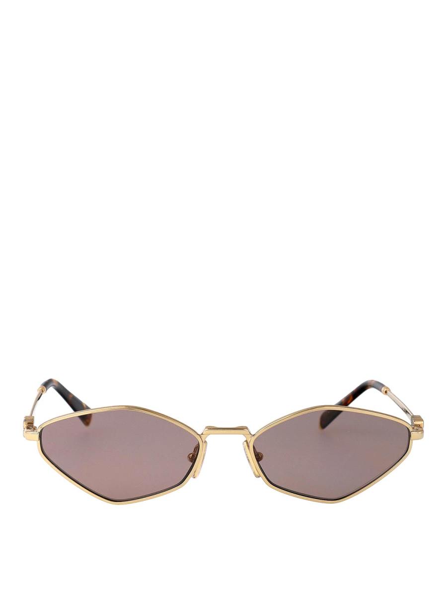 Miu Miu Lunettes De Soleil - Or