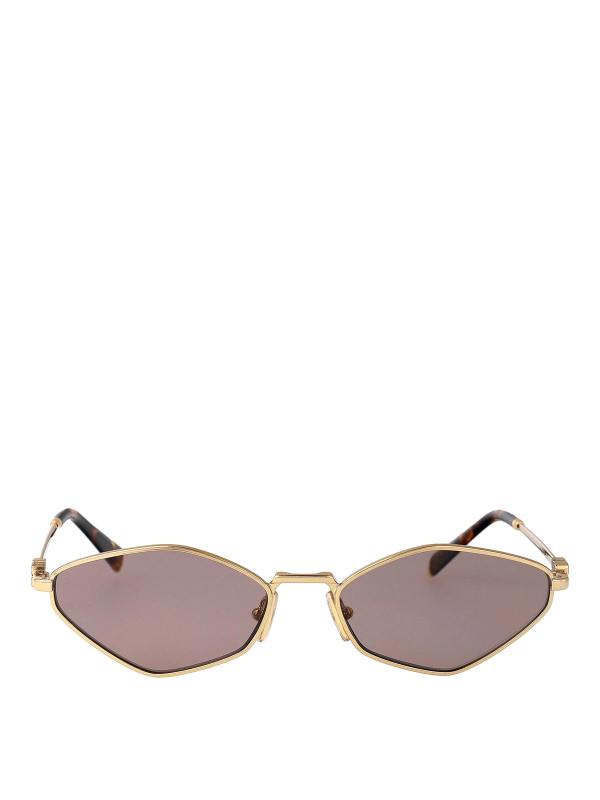 Miu Miu Lunettes De Soleil - Or
