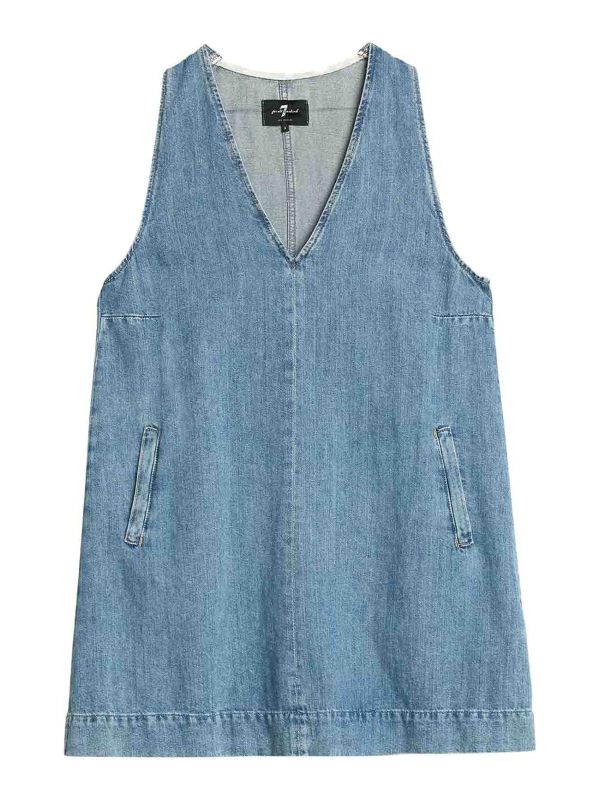 7 For All Mankind Robe Au Genou - Bleu