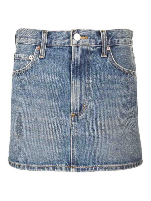 Agolde Jupe Midi - Bleu Clair
