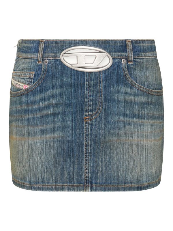 Diesel Jupe Midi - Foncé Délavé