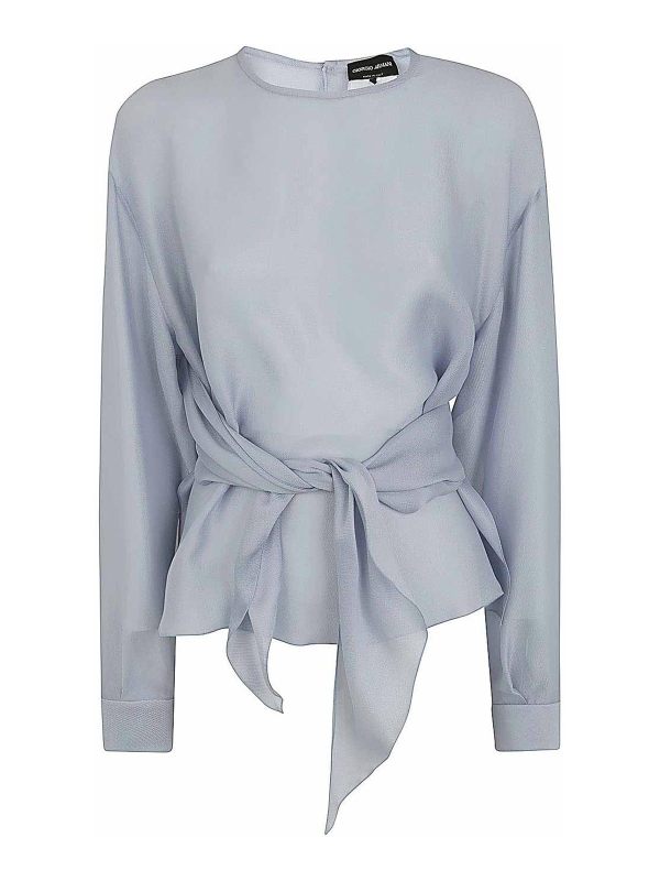 Giorgio Armani Pull Col Rond - Bleu