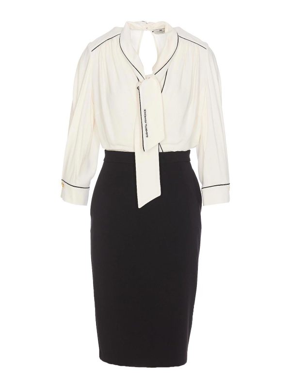 Elisabetta Franchi Robe Au Genou - Blanc