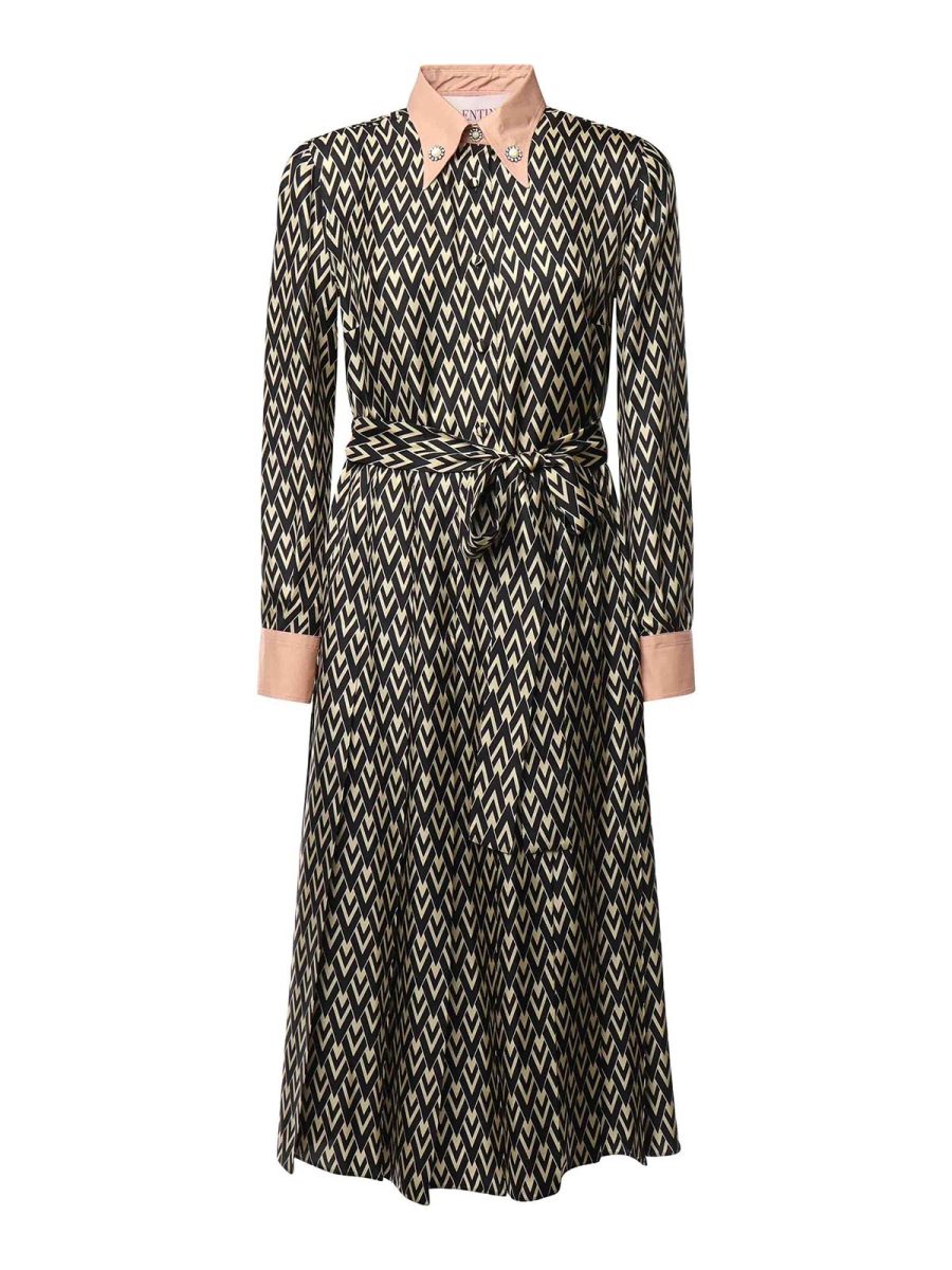 Valentino Garavani Robe Au Genou - Noir