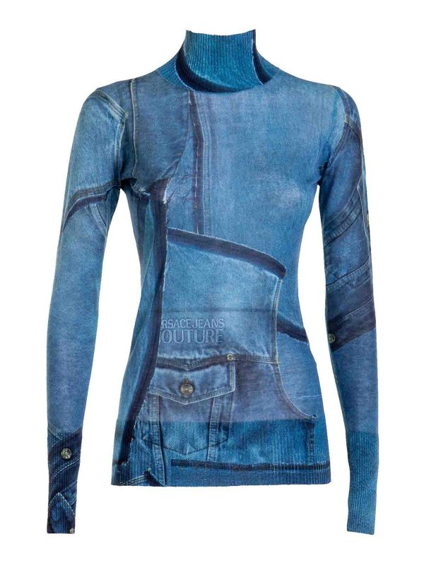 Versace Jeans Couture Pull Col Rond - Denim