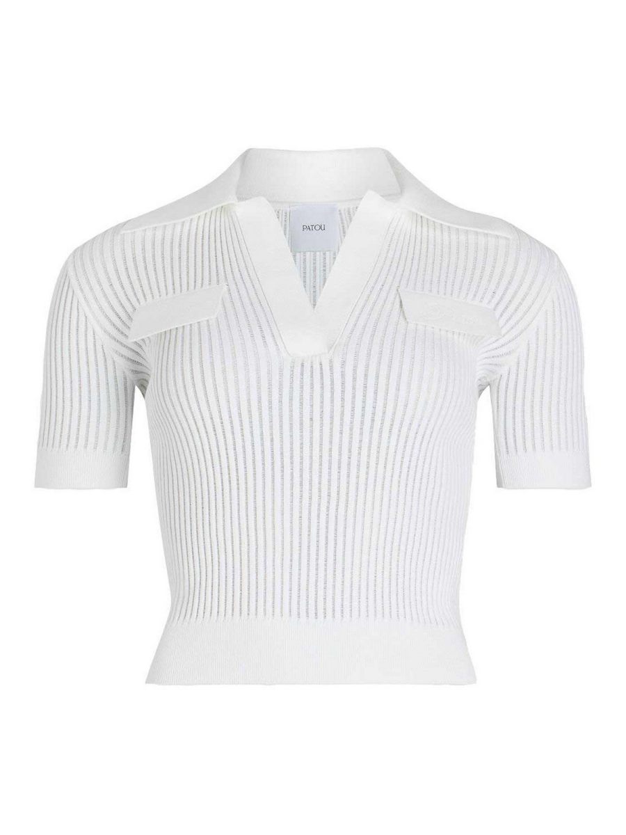 Patou Pull À Col V - Blanc