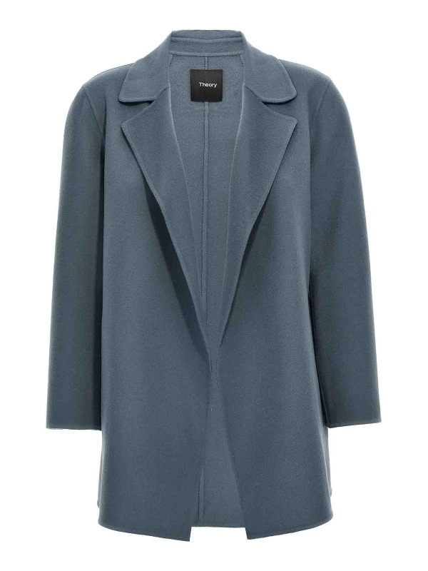 Theory Manteau Court - Bleu Clair