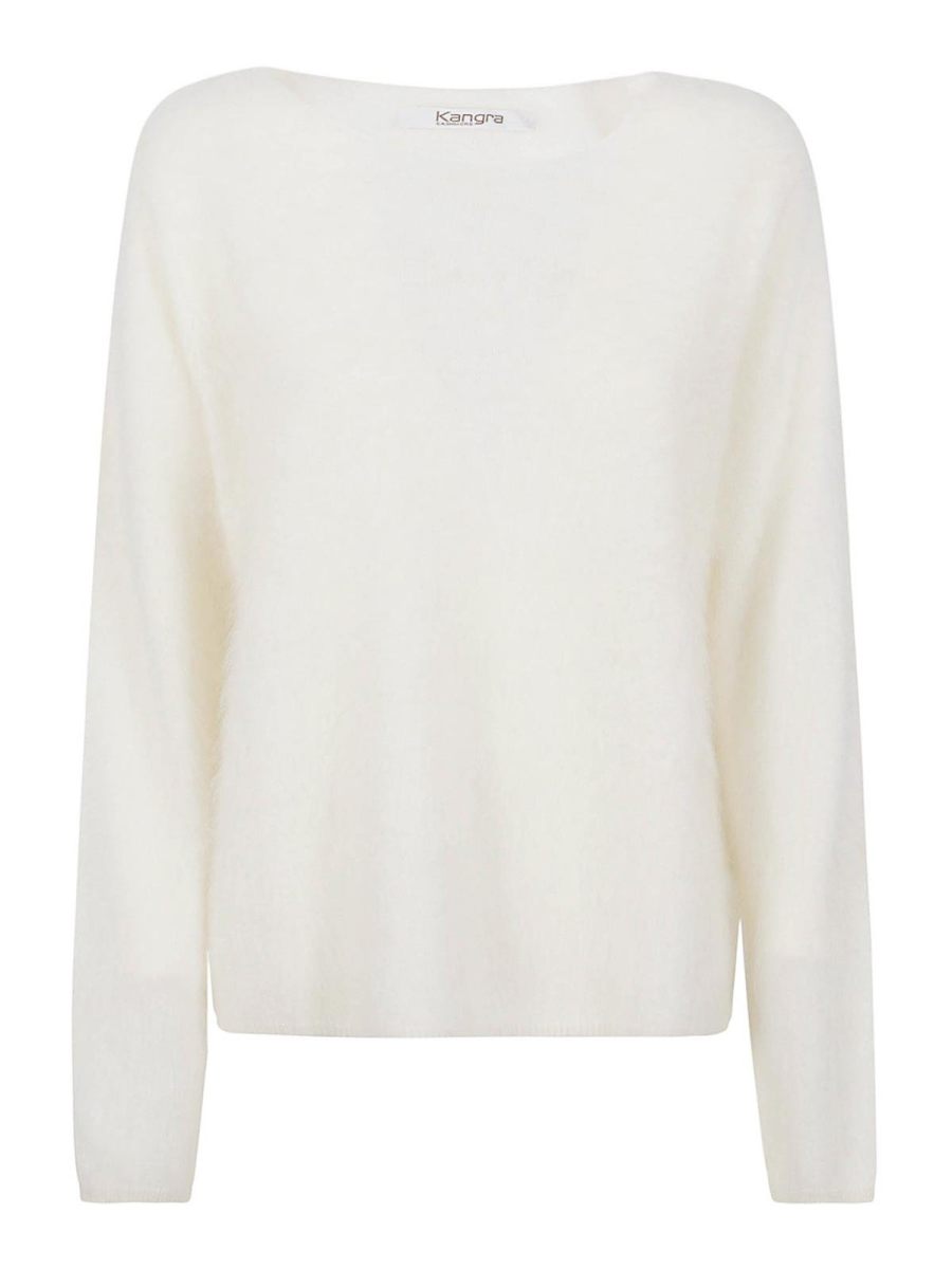 Kangra Cashmere Pull Col Bateau - Blanc