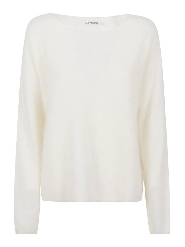 Kangra Cashmere Pull Col Bateau - Blanc