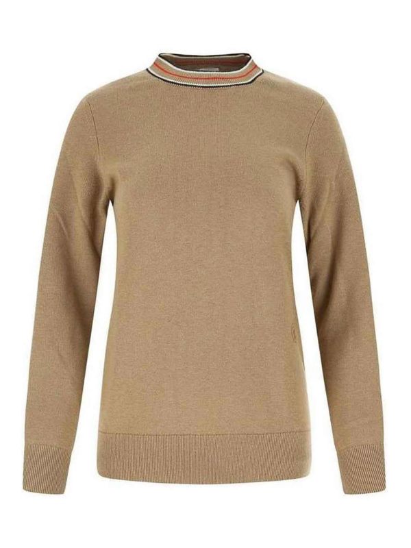 Burberry Pull Col Rond - Camel