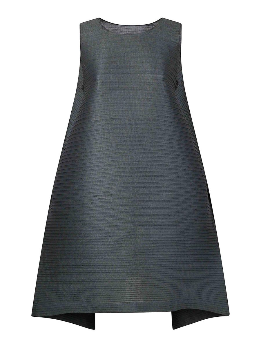 Pleats Please Issey Miyake Robe Au Genou - Bleu