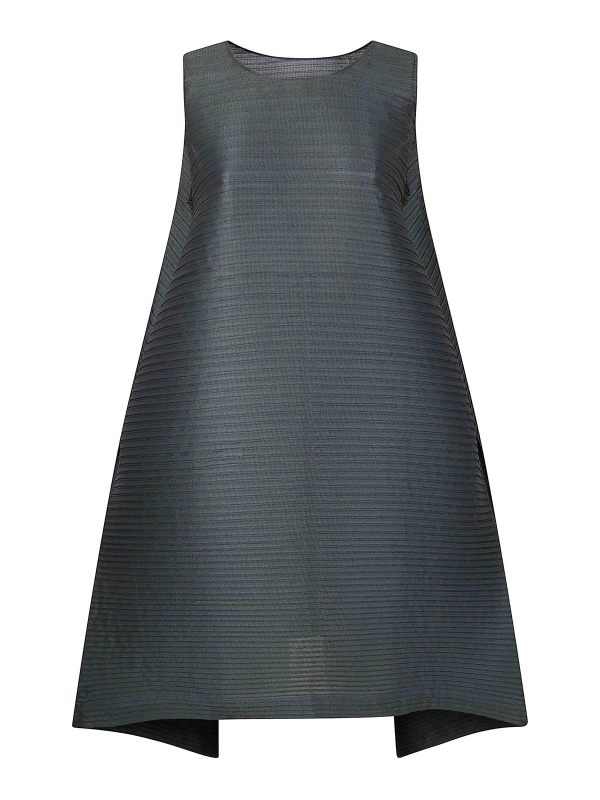 Pleats Please Issey Miyake Robe Au Genou - Bleu