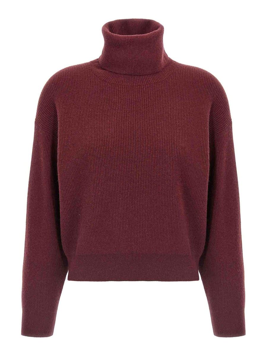 Brunello Cucinelli Pull Col Roulé - Rouge Brun