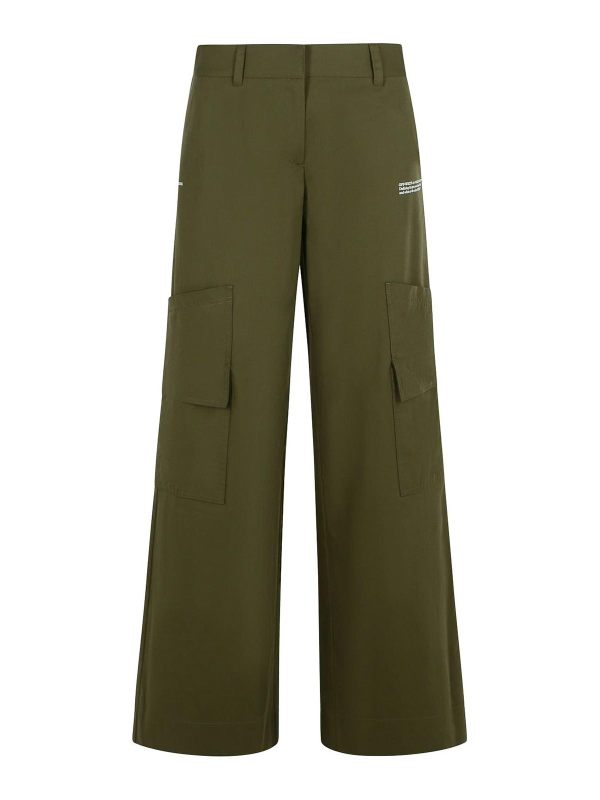 Off-White Pantalons Décontractés - Vert