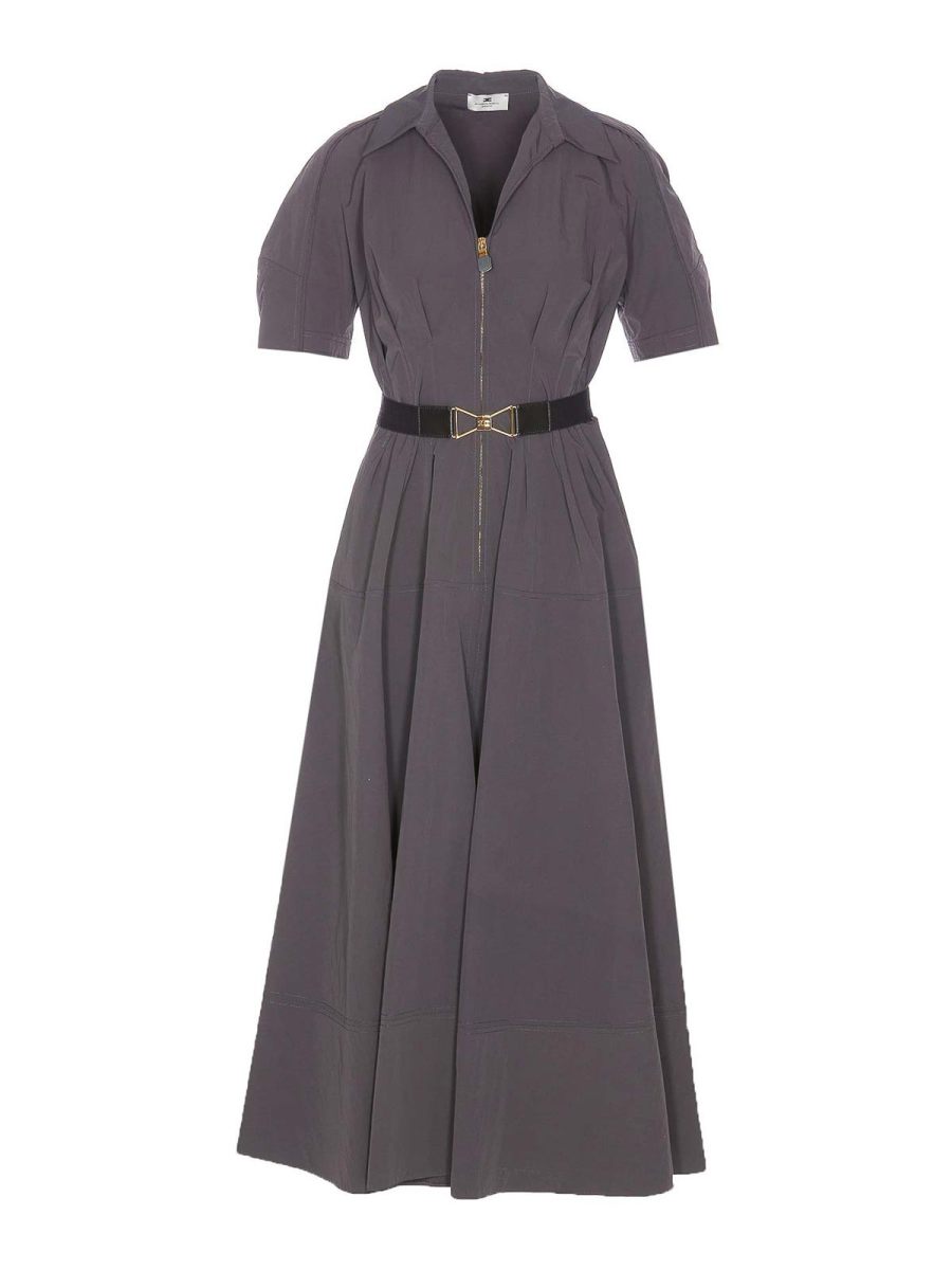 Elisabetta Franchi Robe Au Genou - Gris