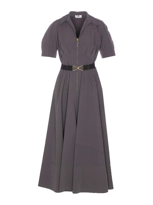 Elisabetta Franchi Robe Au Genou - Gris
