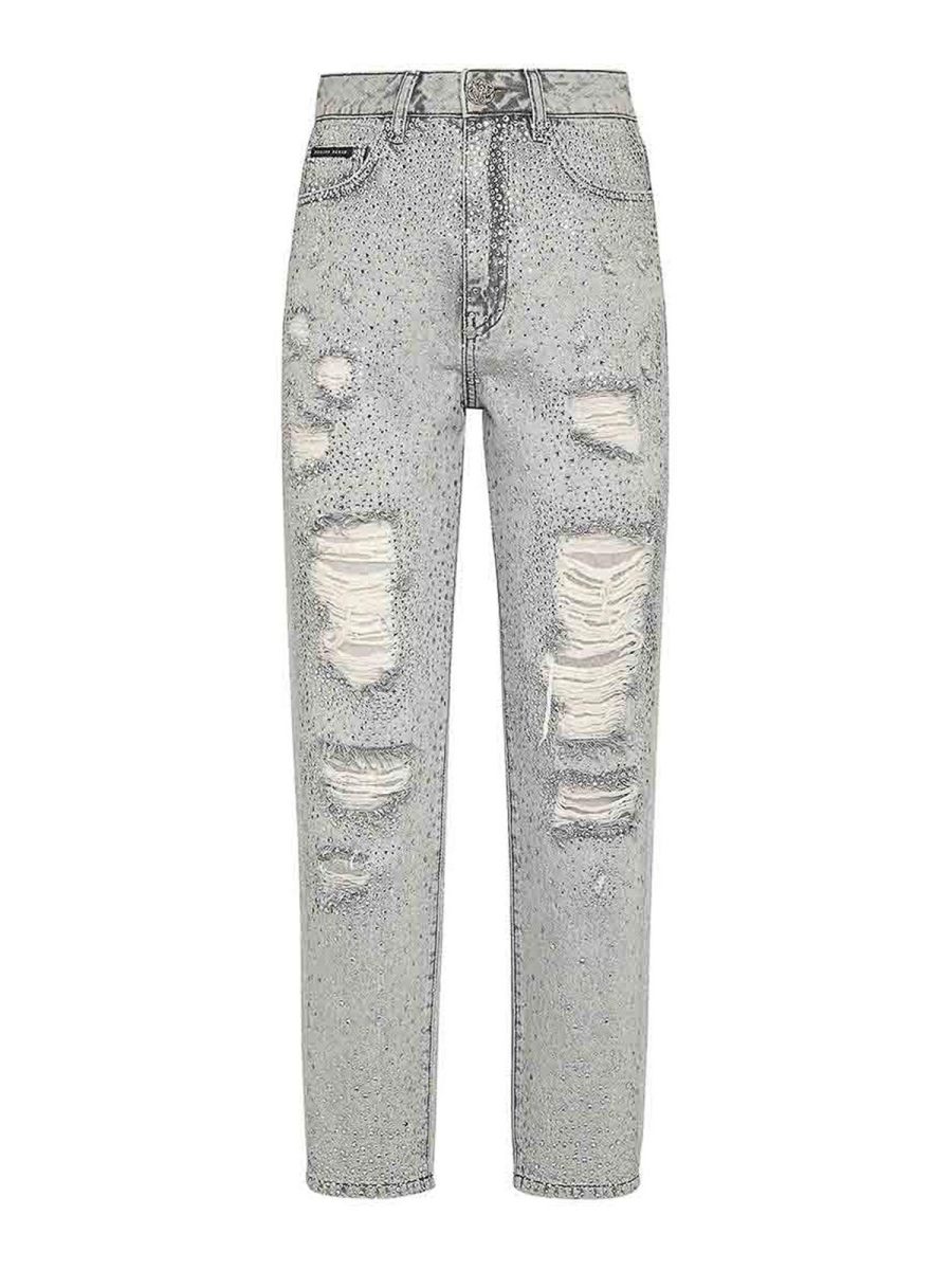 Philipp Plein Jean Bootcut - Foncé Délavé