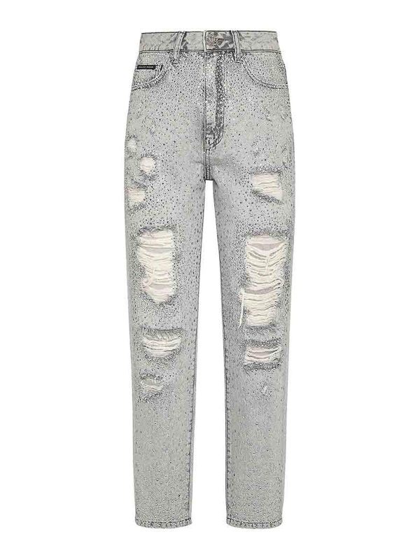 Philipp Plein Jean Bootcut - Foncé Délavé