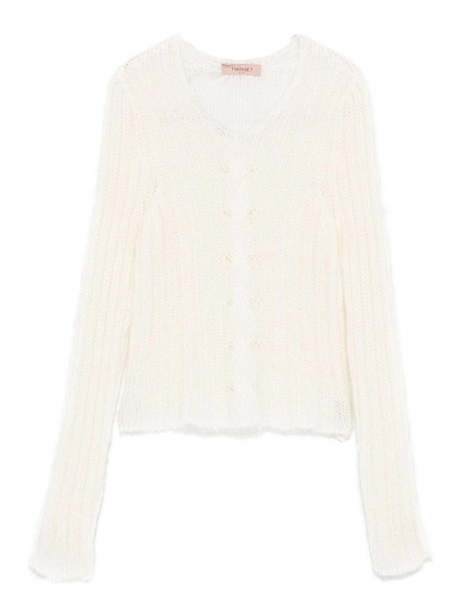 Twinset Pull Col Rond - Crème