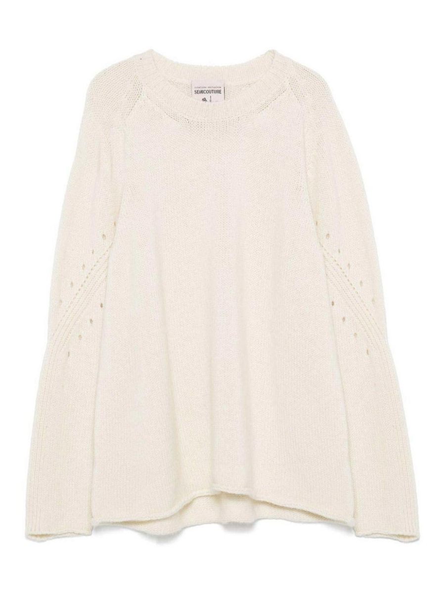 Semicouture Pull Col Rond - Blanc