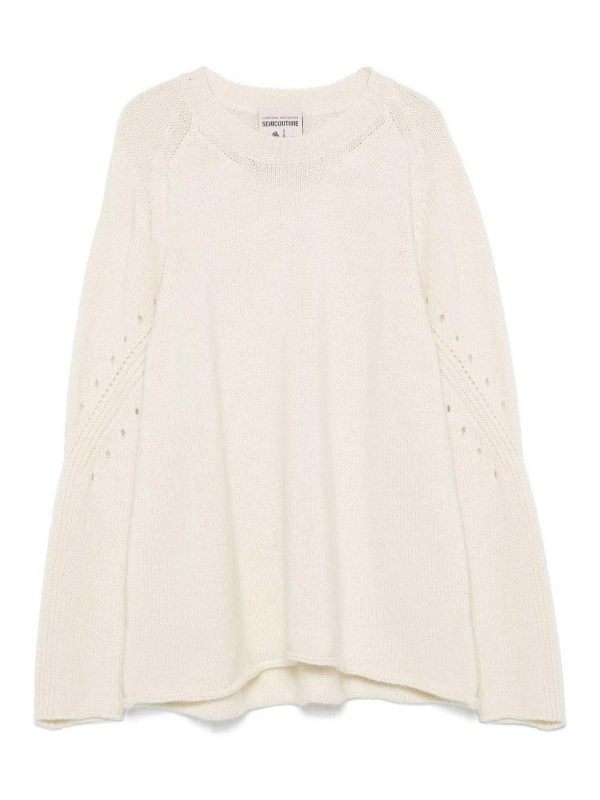 Semicouture Pull Col Rond - Blanc