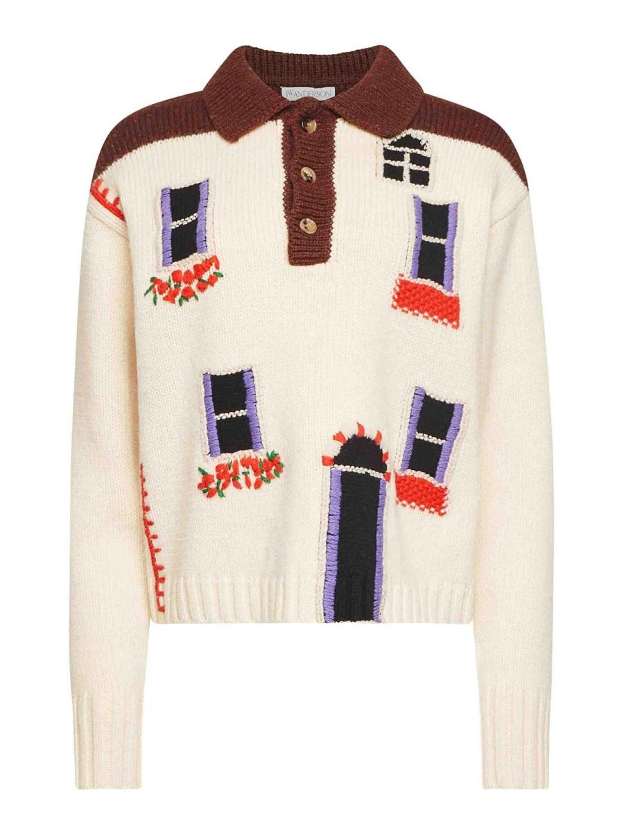 J. W. Anderson Pull Col Rond - Blanc
