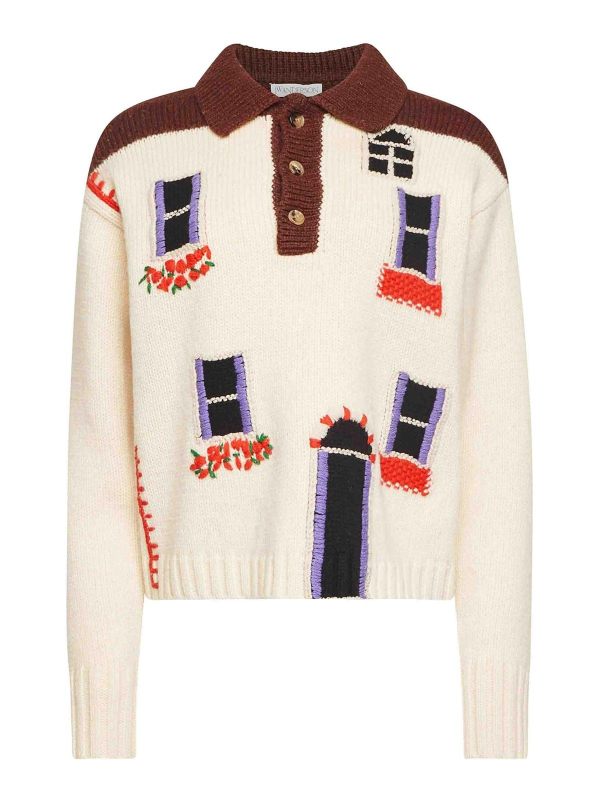J. W. Anderson Pull Col Rond - Blanc